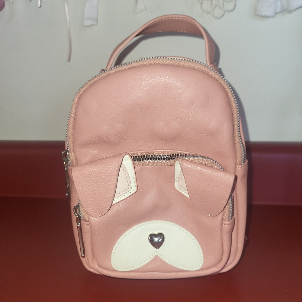 Betsey Johnson Frenchie Mini Backpack French Bulldog Pink Book Bag Small Kids